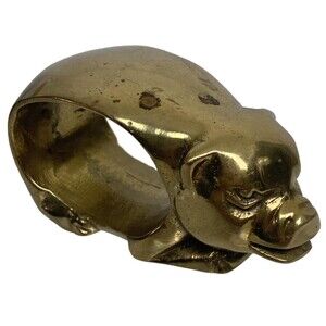 Table Napkin Holder Vintage Penco Brass Gold Color Sitting Pig Replacement Decor